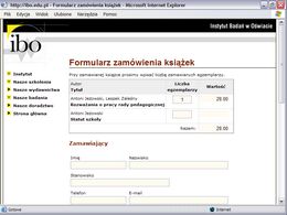 Zrzut: Formularz zamówienia książek