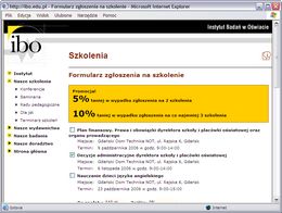 Zrzut: Formularz zgłoszenia na szkolenie